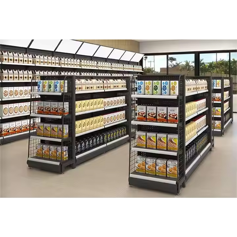 Double-Sided Tuk-tuk Flash Mob Folding Shelf Traditional Wood Products Display Stand Supermarket Rack Made of Metal