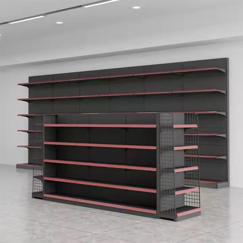 Safety Anti-Collision Display Stand Double-Sided Supermarket Rack Light Duty Metal Shelf for Mother and Baby Products