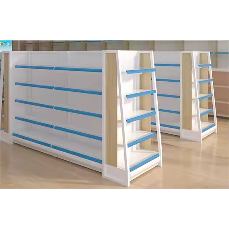 Safety Anti-Collision Display Stand Double-Sided Supermarket Rack Light Duty Metal Shelf for Mother and Baby Products