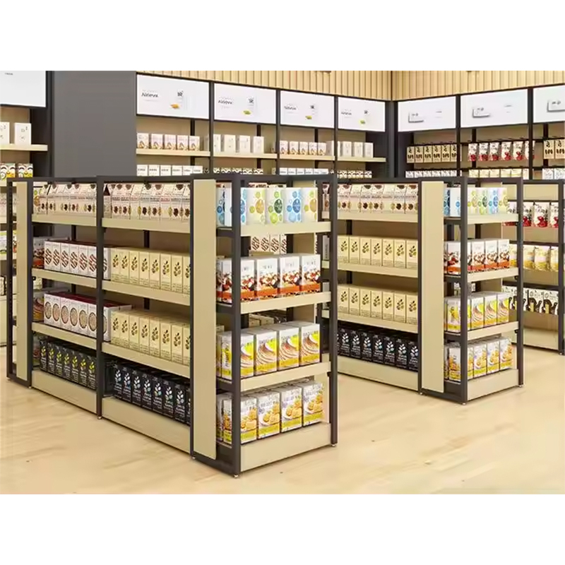 Safety Anti-Collision Display Stand Double-Sided Supermarket Rack Light Duty Metal Shelf for Mother and Baby Products